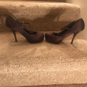 Satin platform heels